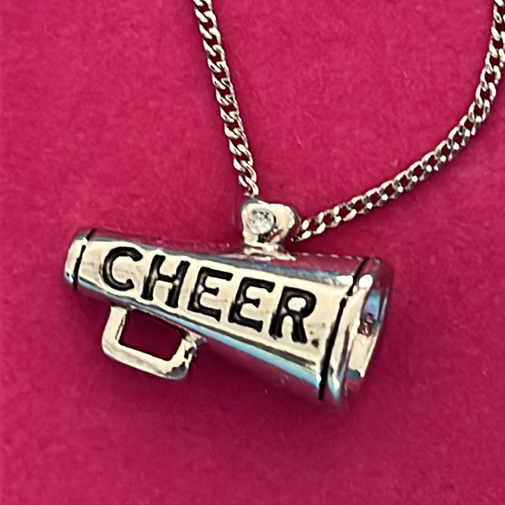 NWOT great gift for lover of cheer.  cheer megaphone necklace.